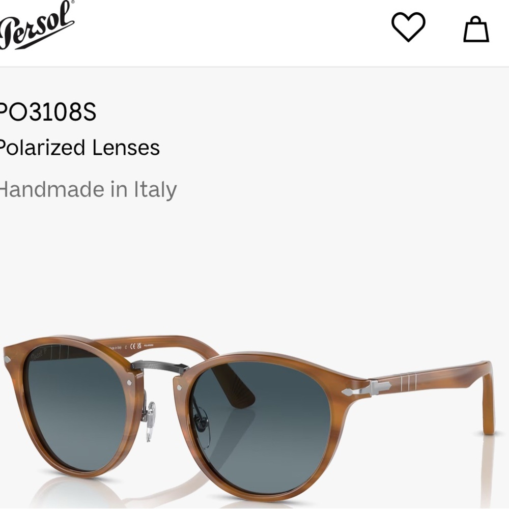 Person PO3108S Typewriter Ed Polarized Sunglasses $600 Made in Italy